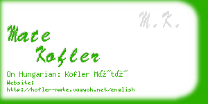 mate kofler business card